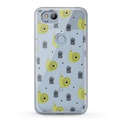 Lex Altern TPU Silicone Google Pixel Case Green Snail Pattern