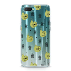 Lex Altern TPU Silicone Oppo Case Green Snail Pattern