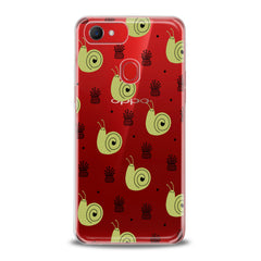 Lex Altern TPU Silicone Oppo Case Green Snail Pattern