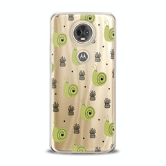 Lex Altern TPU Silicone Motorola Case Green Snail Pattern