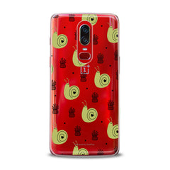 Lex Altern TPU Silicone OnePlus Case Green Snail Pattern