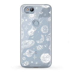 Lex Altern TPU Silicone Google Pixel Case White Space Art