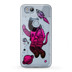 Lex Altern TPU Silicone Google Pixel Case Cat Astronaut