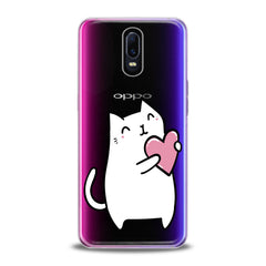 Lex Altern TPU Silicone Oppo Case White Lovely Feline