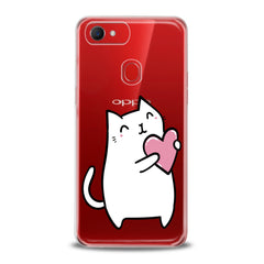 Lex Altern TPU Silicone Oppo Case White Lovely Feline