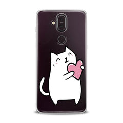 Lex Altern TPU Silicone Nokia Case White Lovely Feline