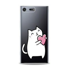 Lex Altern TPU Silicone Sony Xperia Case White Lovely Feline