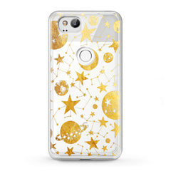 Lex Altern TPU Silicone Google Pixel Case Golden Space Art