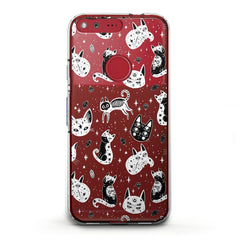 Lex Altern TPU Silicone Google Pixel Case Boho Kitty Skeletons