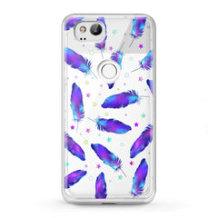 Lex Altern TPU Silicone Google Pixel Case Magic Purple Feathers