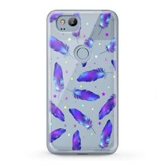 Lex Altern TPU Silicone Google Pixel Case Magic Purple Feathers