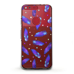 Lex Altern TPU Silicone Google Pixel Case Magic Purple Feathers