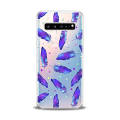 Lex Altern TPU Silicone Samsung Galaxy Case Magic Purple Feathers