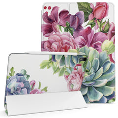 Lex Altern Magnetic iPad Case Succulent Flowers