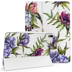 Lex Altern Magnetic iPad Case Purple Peony Bloom