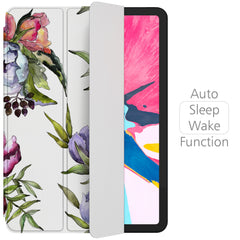 Lex Altern Magnetic iPad Case Purple Peony Bloom