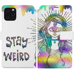 Lex Altern iPhone Wallet Case Stay Weird Wallet