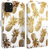 Lex Altern iPhone Wallet Case Gold Foil Pineapples Wallet