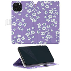 Lex Altern iPhone Wallet Case Purple Ditsy Wallet