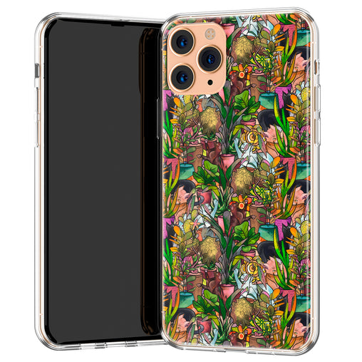 Phone Case with New Illustration Cats and Plants 3