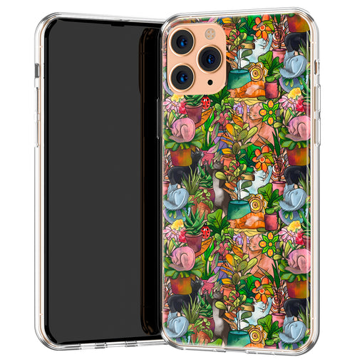 Phone Case with New Illustration Cats and Plants 4