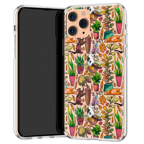 Phone Case with New Illustration Cats and Plants 7